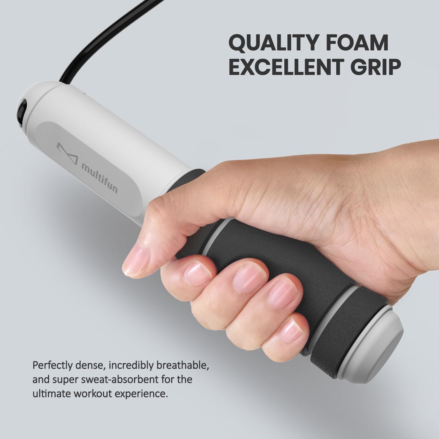 multifun Digital Jump Rope - Smart Counter & Timer, App-Free Skipping Rope for Fitness, Tangle-Free Adjustable Rope for Men Women Kids, Cardio Workout (Check 2026 OneClip™ Pro for 3s Rope Swap)