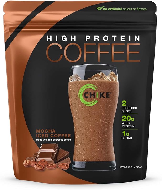 Chike High Protein Iced Coffee Sampler Pack and Mocha Bundle, 20 G Protein, 2 Shots Espresso, 1 G Sugar, Keto Friendly and Gluten Free, 14 Serving Bag and 6 Sample Packets, 20 Servings