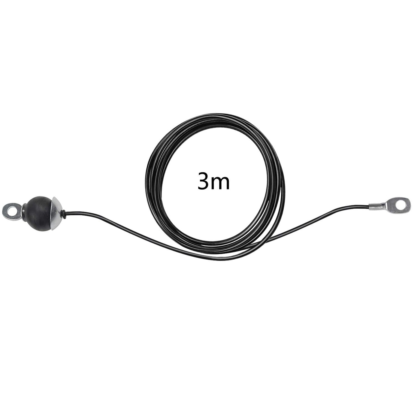 LFJ Replacement Gym Cable Fitness Pulley Cable Steel Wire Rope for Cable Machine Home Gym Weight Lift Pulley System (Fixed Length with Stopper, 118")