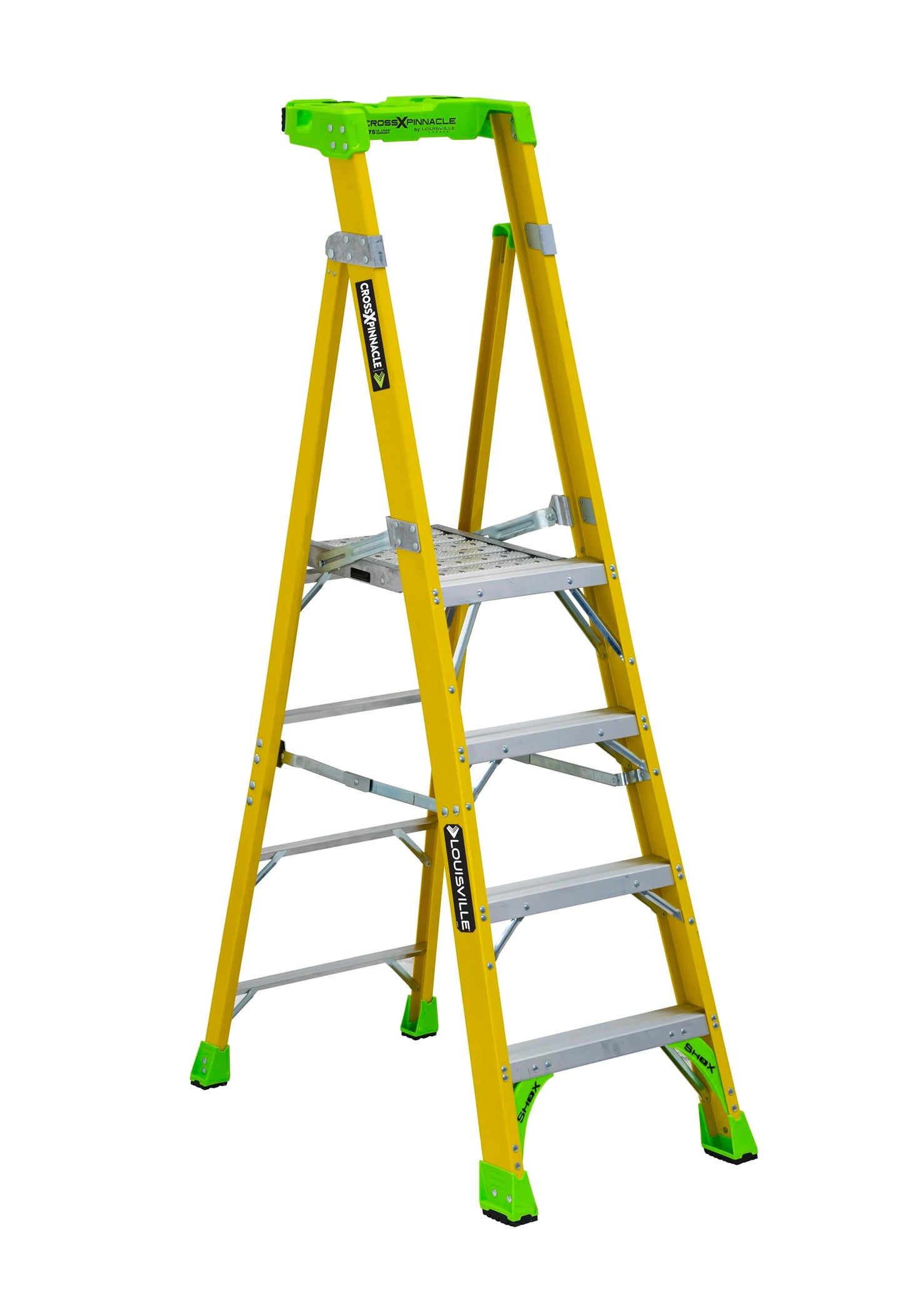 Louisville Ladder 4-Foot Fiberglass Platform to Leaning Ladder, 375-Pound Load Capacity, Type IAA, FCP1404HD