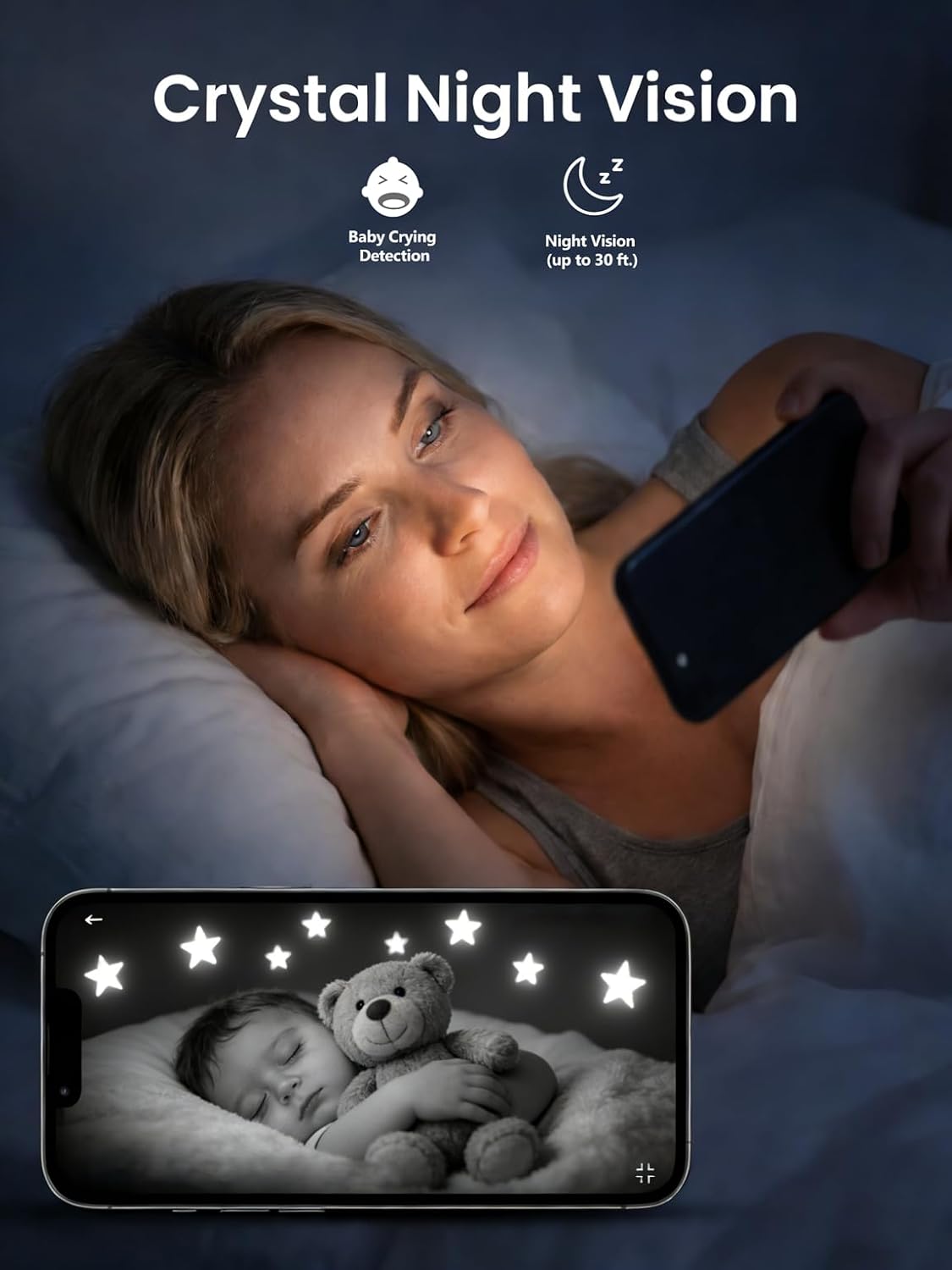 YYSY 2K 2.4/5GHz 360 2 Pack Indoor Security Cameras for Home Security, Dual-Band WiFi Baby Monitor with Phone App