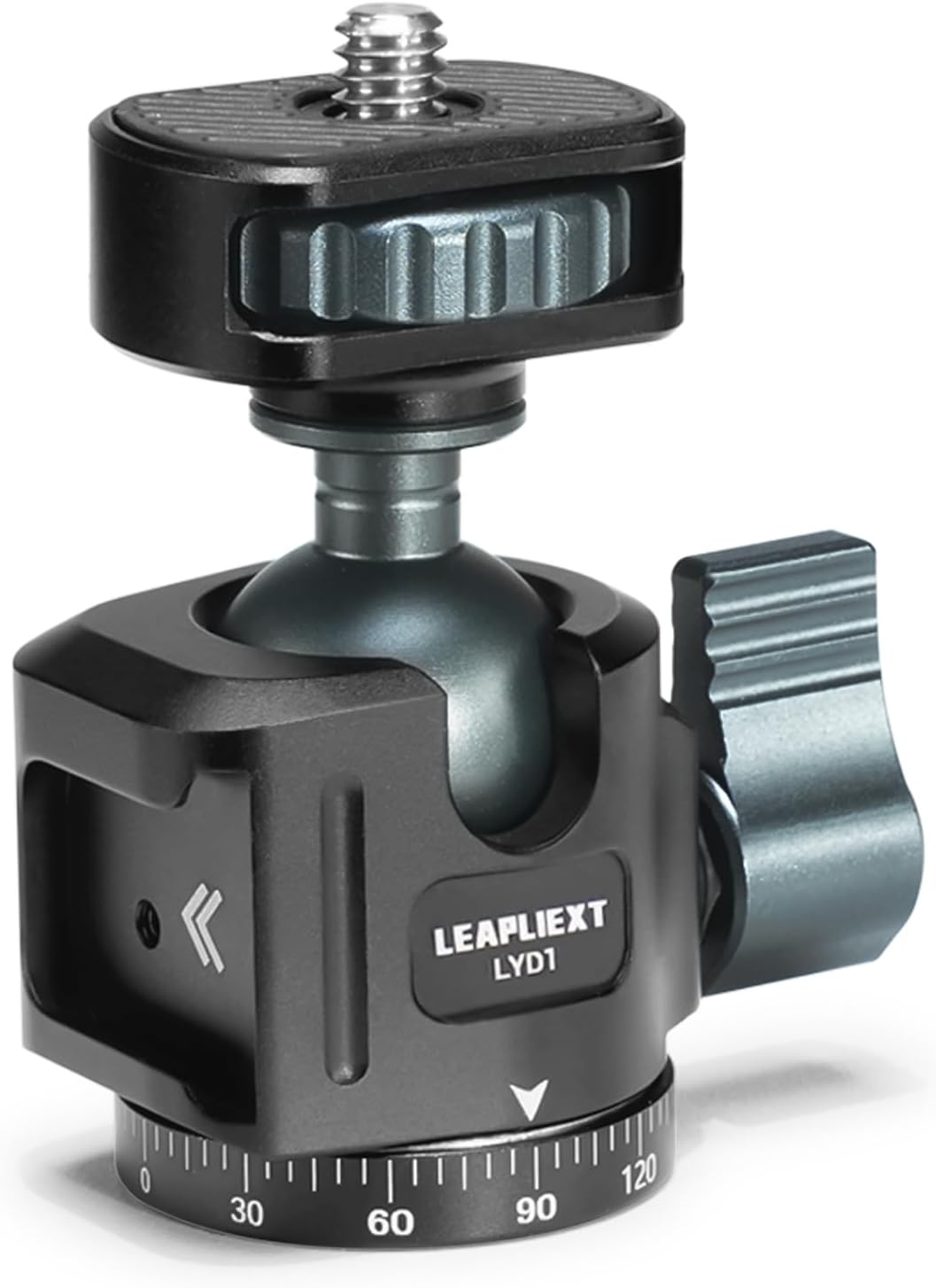 LEAPLIEXT 360 1/4-inch 2.5kg/5.5 lbs Tripod Metal Ball Head, Panoramic Rotating Base Adapter, with Screw and Cold Shoe