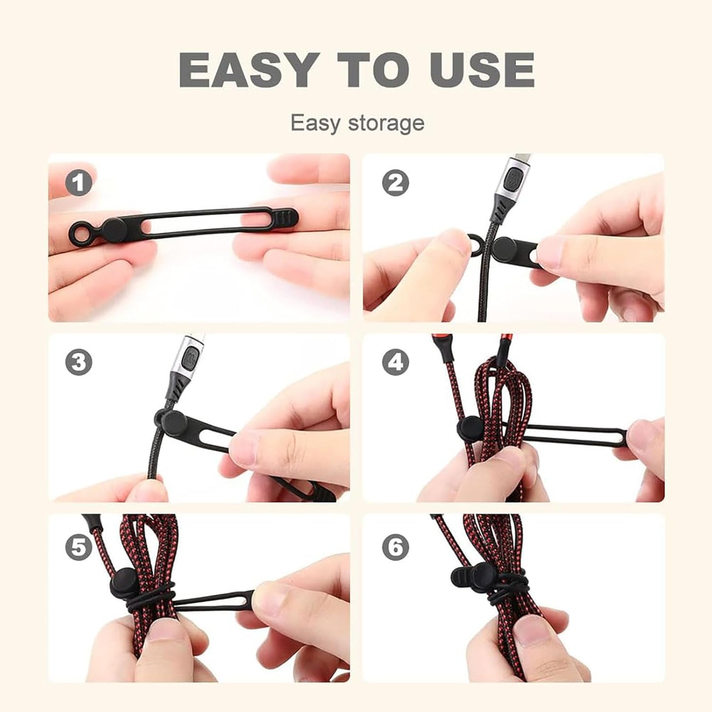 2026 (10Pcs) Data Cable Organizer, Upgrade Silicone Headphone Organizers, Silicone Cable Ties Reusable Cable Management