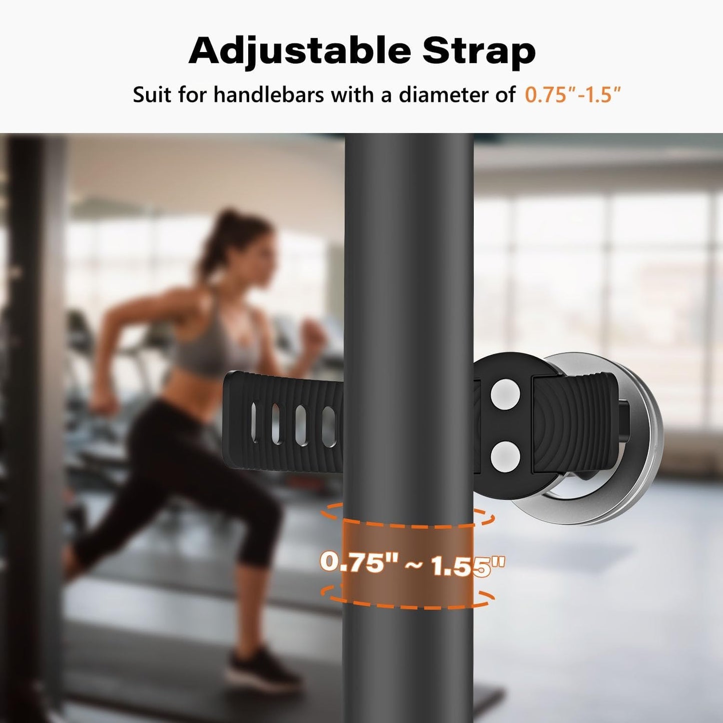 A2C Phone Holder for Peloton Bike, Stroller Phone Holder with Strong Magnets, Adjustable Strap Phone Mount for Shopping