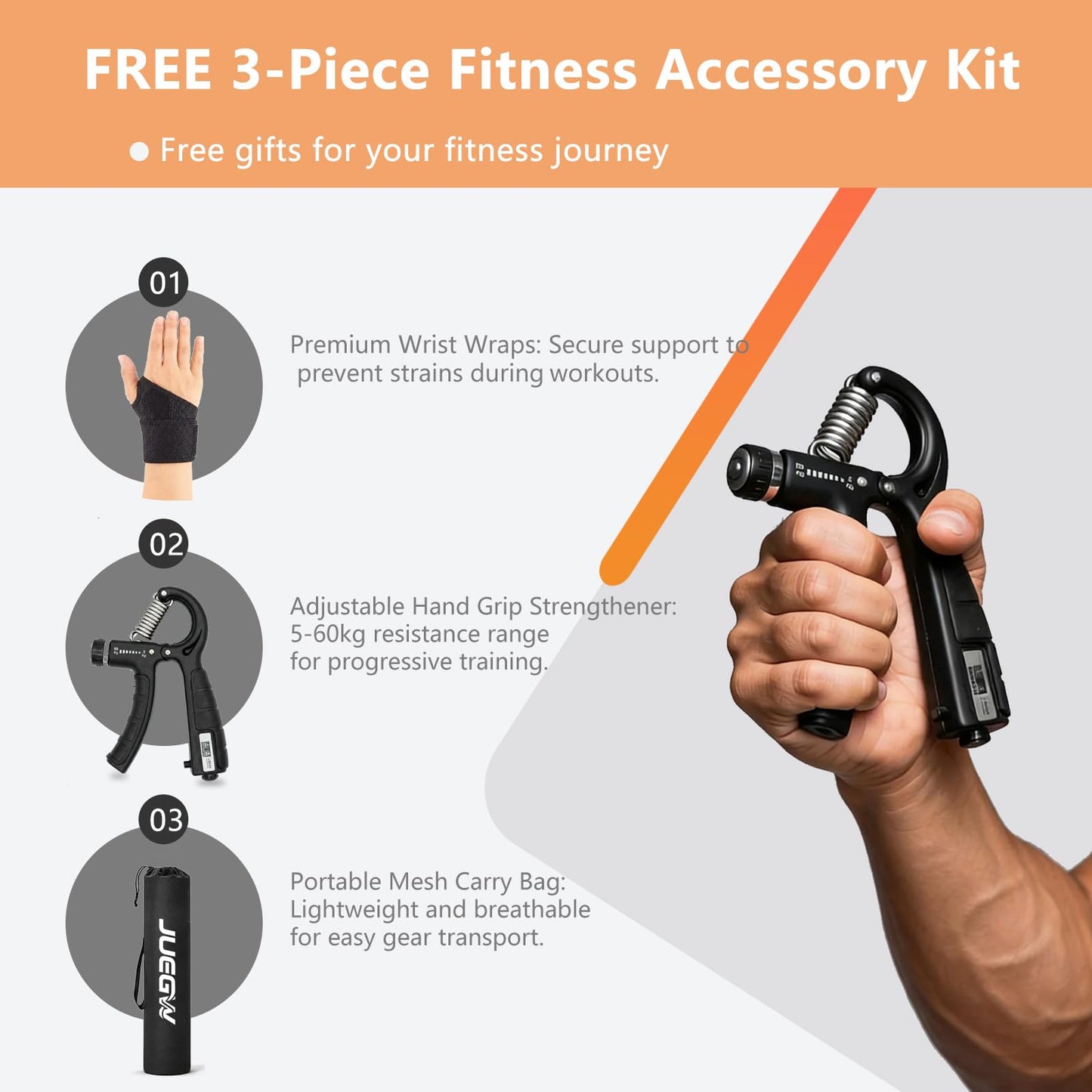 Cordless Battle Ropes for Home Workout – Ropeless HIIT & Strength Training Kit with Hand Gripper & Wrist Wraps – Portable Full Body Fitness Equipment for Small Spaces