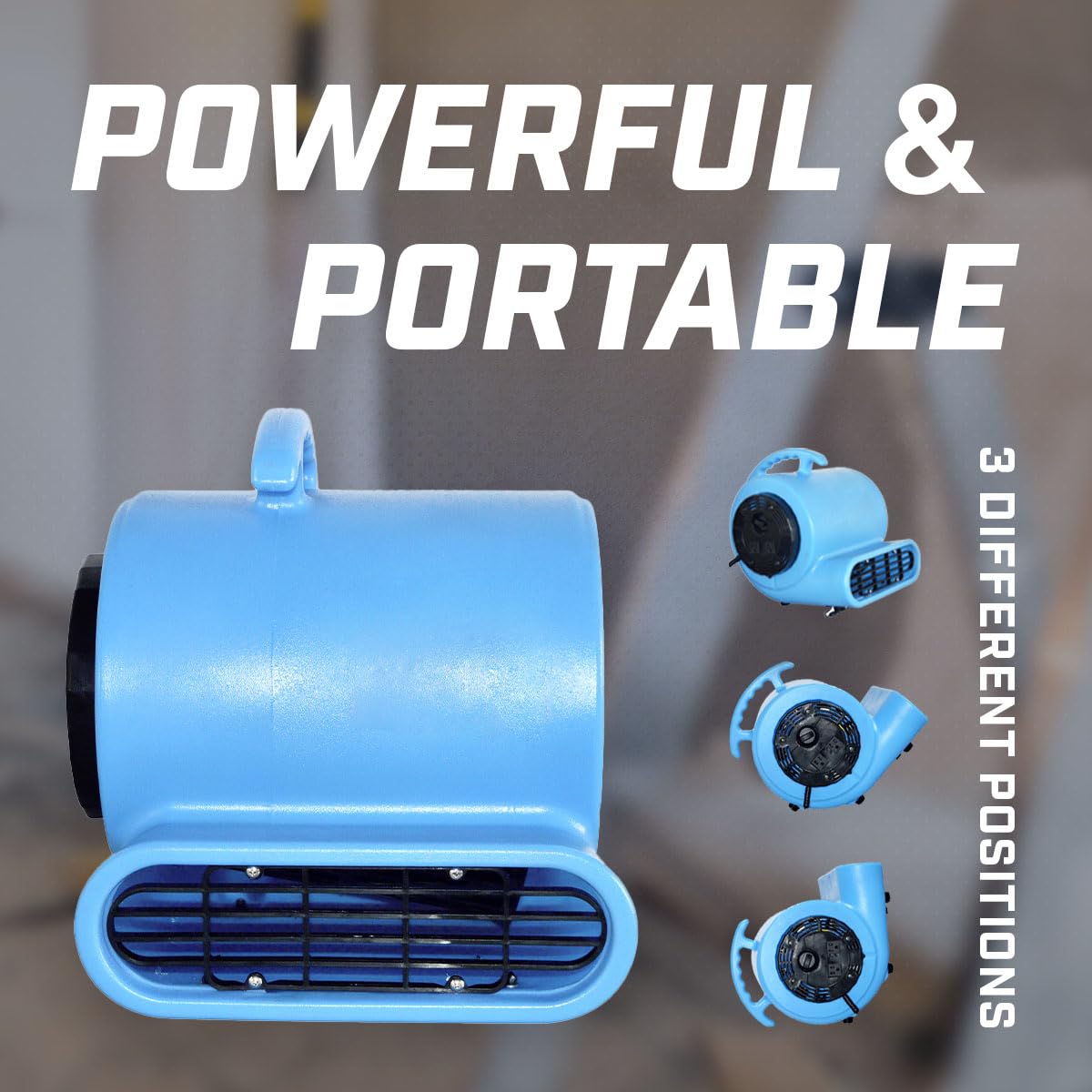 BLOTEK 1/2hp 2800CFM Speed Air Mover Carpet Dryer Floor Fan Cooling Fan - Industrial Heavy Duty Abanico de Piso Blower Fan with High Power for Commercial and Industrial Use