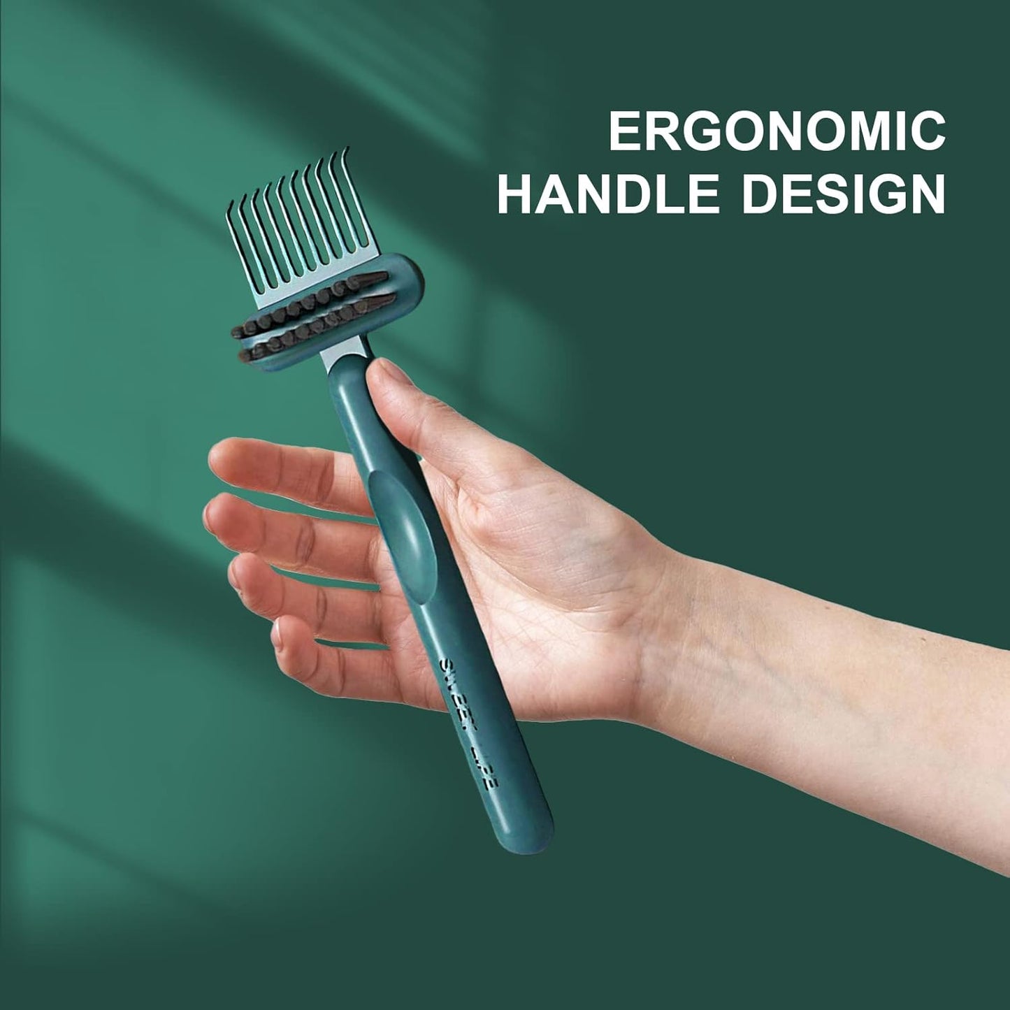 RHOS 2-in-1 Hair Brush Cleaner - Effortlessly Removes Hair and Dust | Ideal for Home and Salon Use (Green)