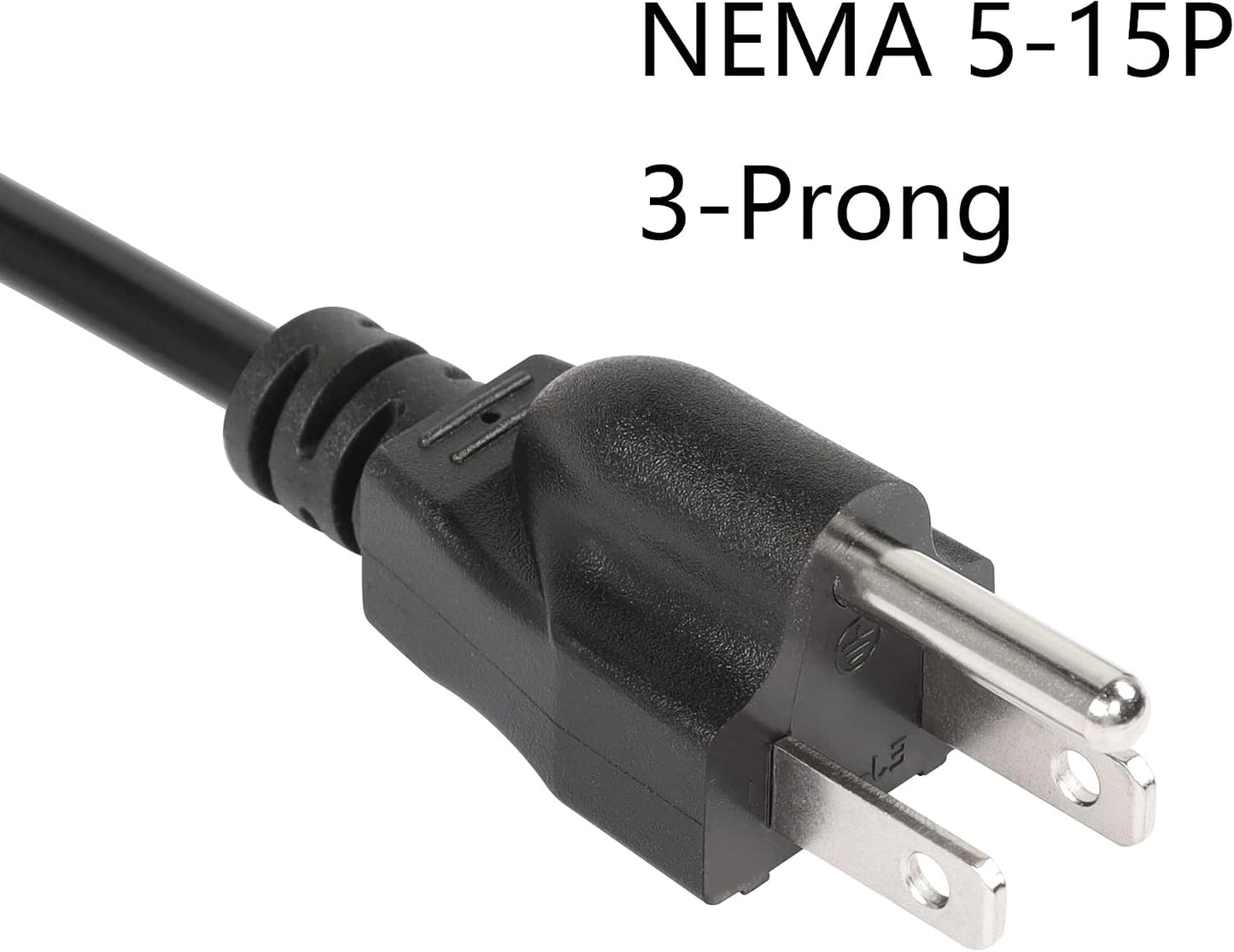 CERRXIAN 4.92FT 18AWG 3 5-15P 90 320 C13 10A/125V, Right Angle Prong Computer Power Cord, NEMA to Degree IEC Monitor TV