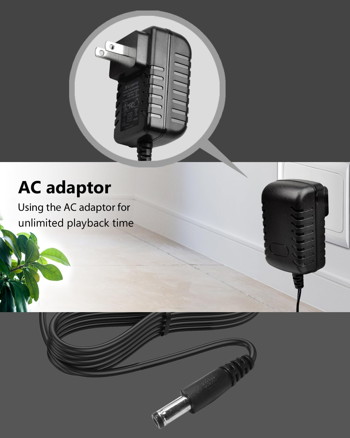 FOYU 12V 2A 24W 8 Cleaner/SPS100 Universal AC/DC Adapter Switching Power Supply with Size Plug Tips, Replacement Wall