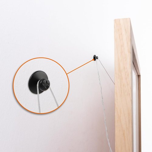 KURUI Double Headed Nails - 60Pcs Renter-Friendly Picture Hanging Kit | Wall Hangers for Home & Office - Black