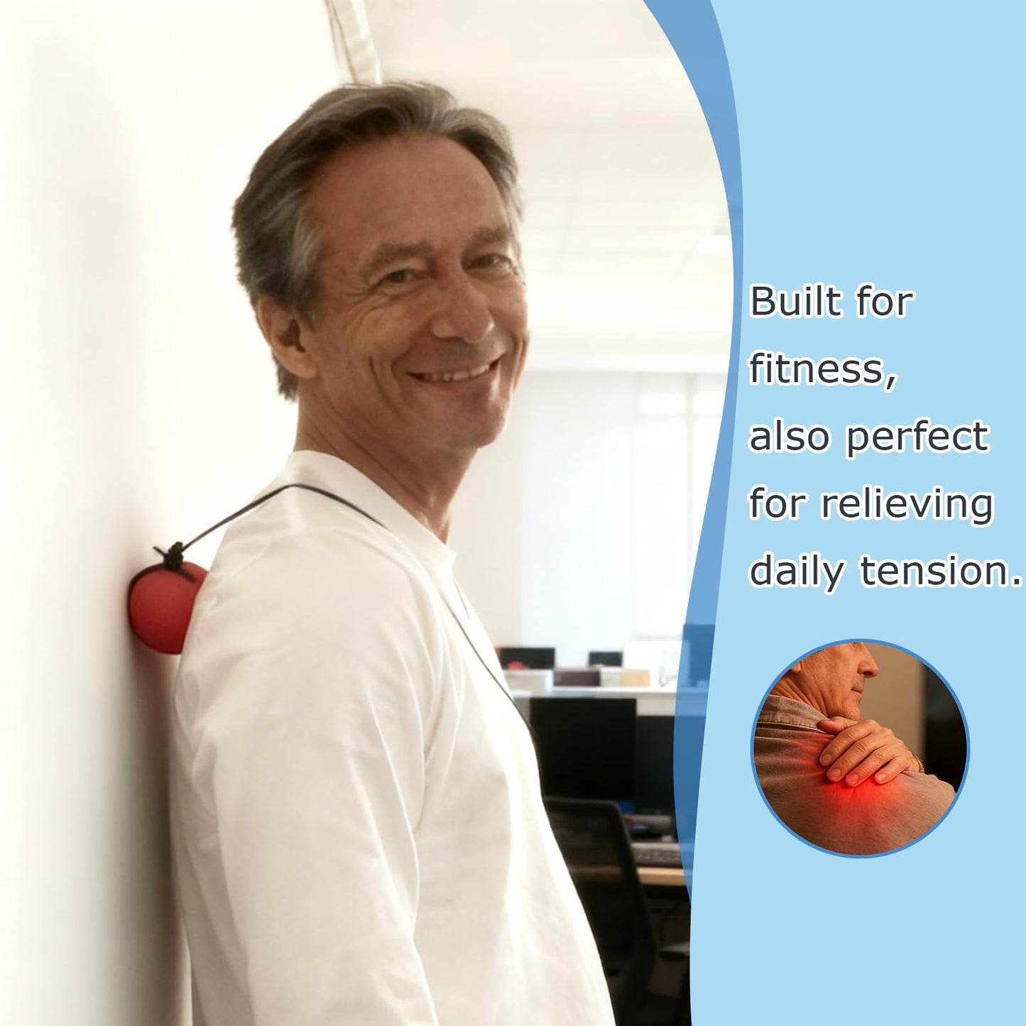 OOHGLITZ Shoulder Reliever Ball Swing and Stretcher | Shoulder Relief Excercise Equipment with 0.24lb Fitness Ball and 360° Tangle-Free Swivel for Home Use