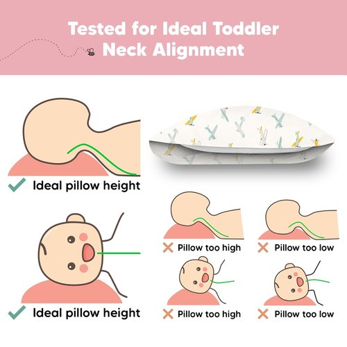 KeaBabies Toddler Pillow - Jumbo 14x20 Soft Organic Cotton | Machine Washable for Travel & Toddler Bed Set