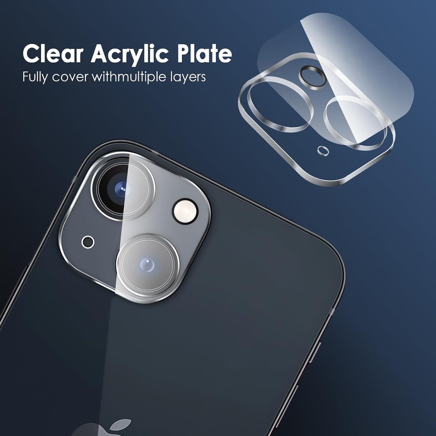 14/14 9H FanTEK Camera Lens Protector for iPhone Plus, Tempered Glass Camera Screen Cover, Ultra HD Clear Acrylic Full