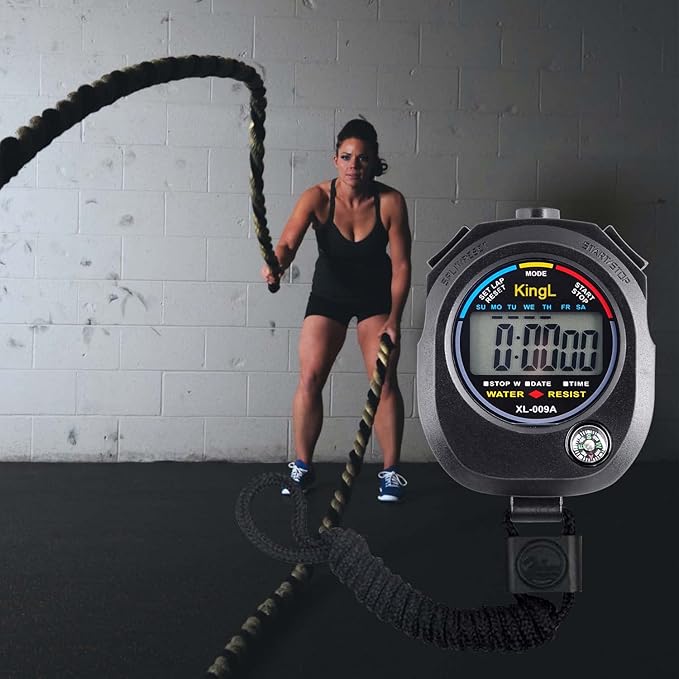 KingL Digital Stopwatch Timer - Interval Timer with Large Display (Stopwatch*10)