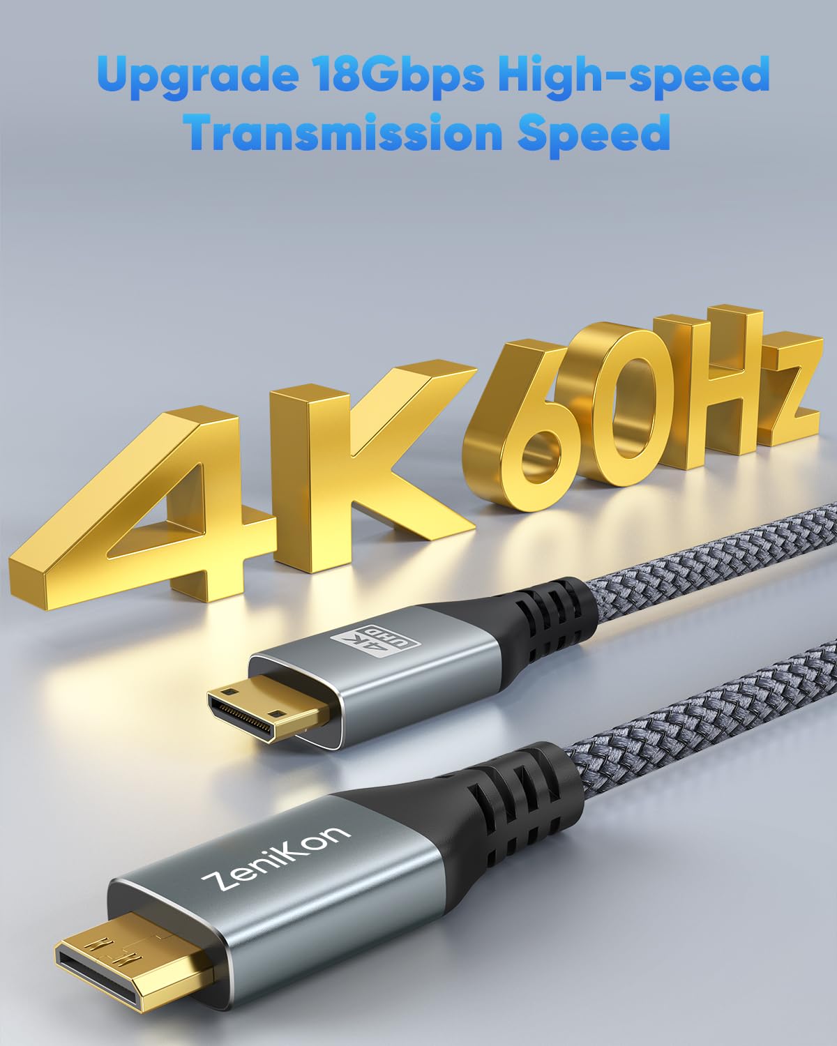 4K 3.3FT, 4K@60Hz, 2K@120Hz, 1080P, 3D W/2W/WH/2WH Mini HDMI to Mini HDMI Cable HDMI Mini Cable Support HDR, ARC