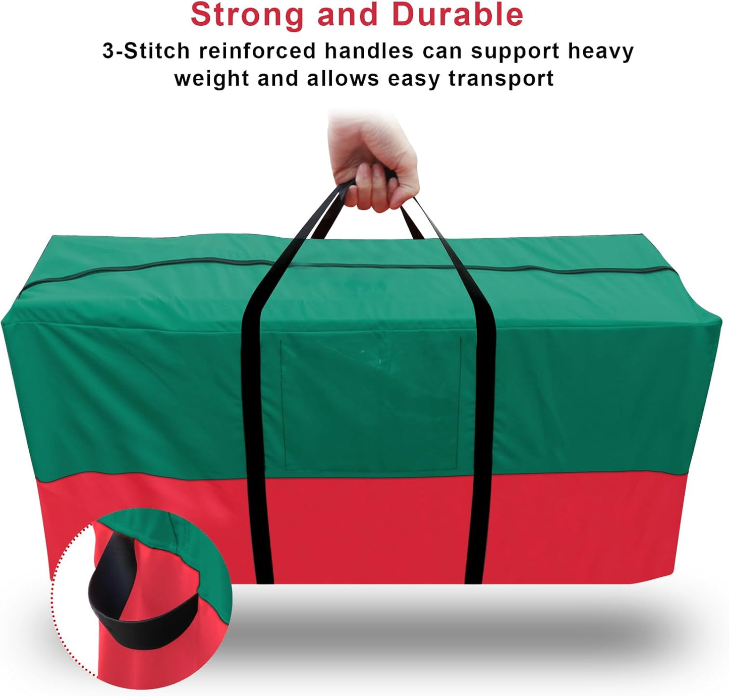 Skiennix Christmas Tree Bag - Heavy Duty 600D Oxford Material for 8 Ft Trees | Dampproof Storage with Reinforced Handles & Dual Zipper