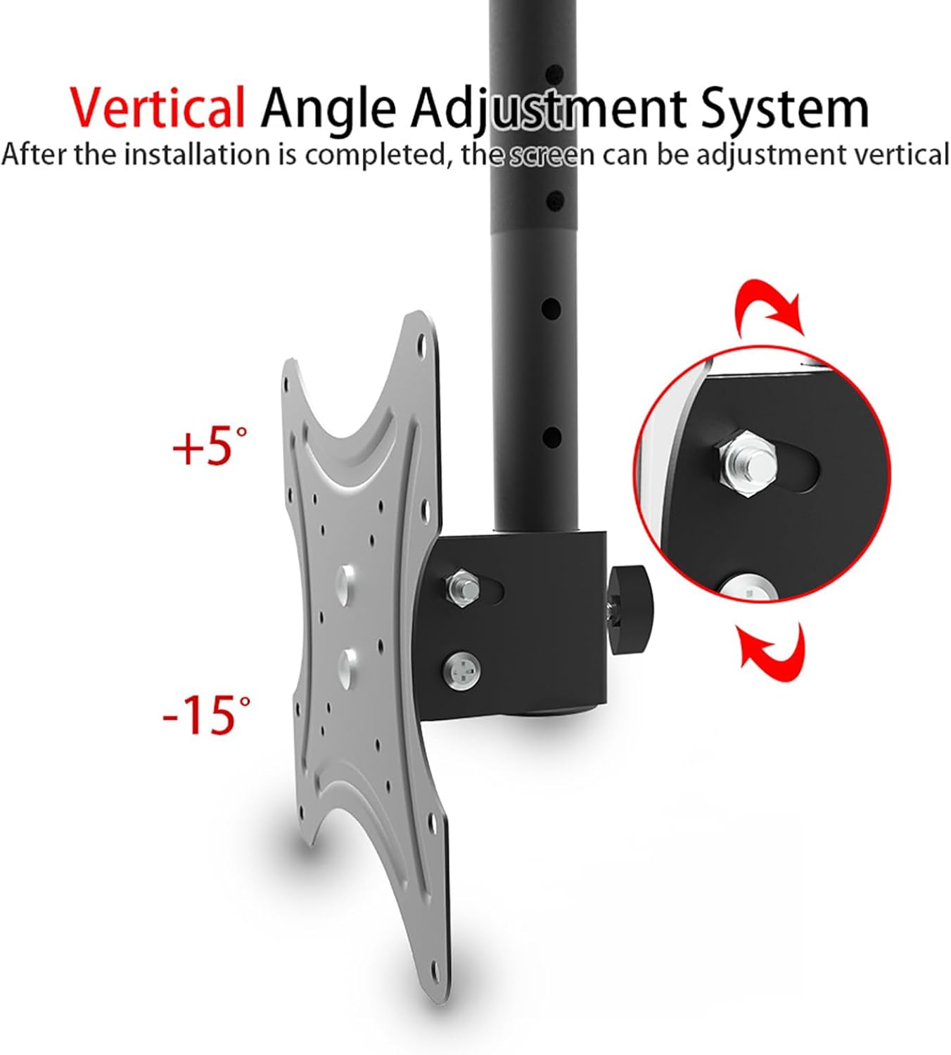 BIVVI 32-55 Inch 55Lbs,Max 200X200mm,Black Ceiling TV Mount Fits Most LED, LCD OLED Flat Screen TVs,Universal Wall