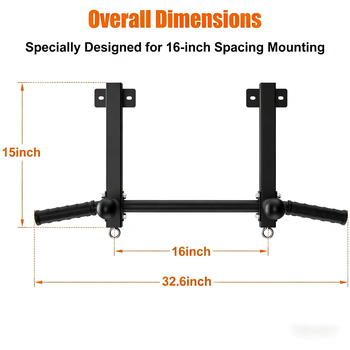HWOOUSA Joist Mounted Pull Up Bar, 650lbs Heavy Duty Strength Training Pullup Bars, Multi-Grip Chin Up Bar for Home Gym, Garage & Basement Ceiling Beam Installation