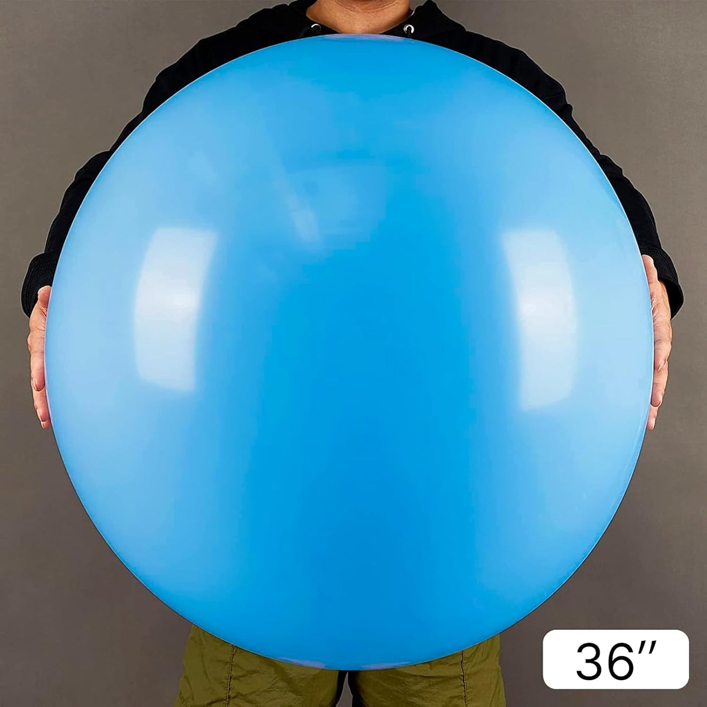 PartyWoo Light Blue Balloons - 36 Inch Pastel Latex Helium Balloons for Baby Showers & Celebrations