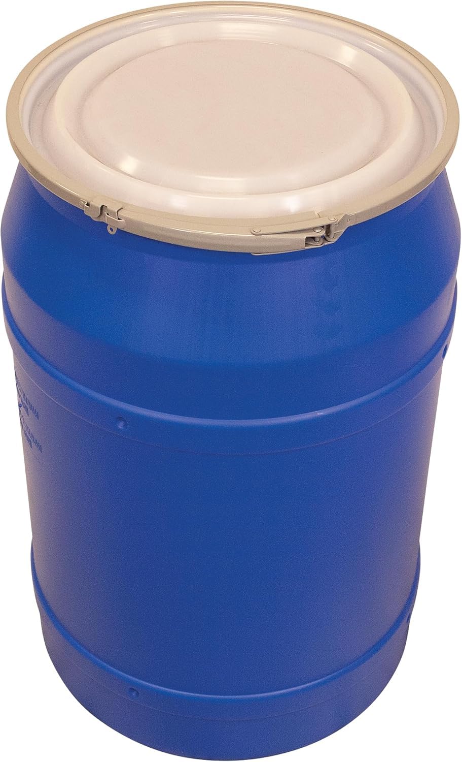 55-Gallon Open Head Water Storage Barrel, BPA Free, Emergency Water Supply - Eco Friendly - Lever-Lock Lid - Made in USA (Blue)