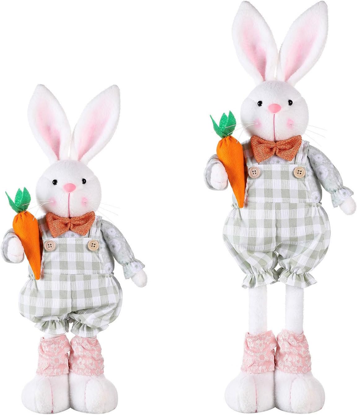 Stretch Legs Easter Bunny Plush Decoration - Adorable Figurine for Spring Home Decor | Green
