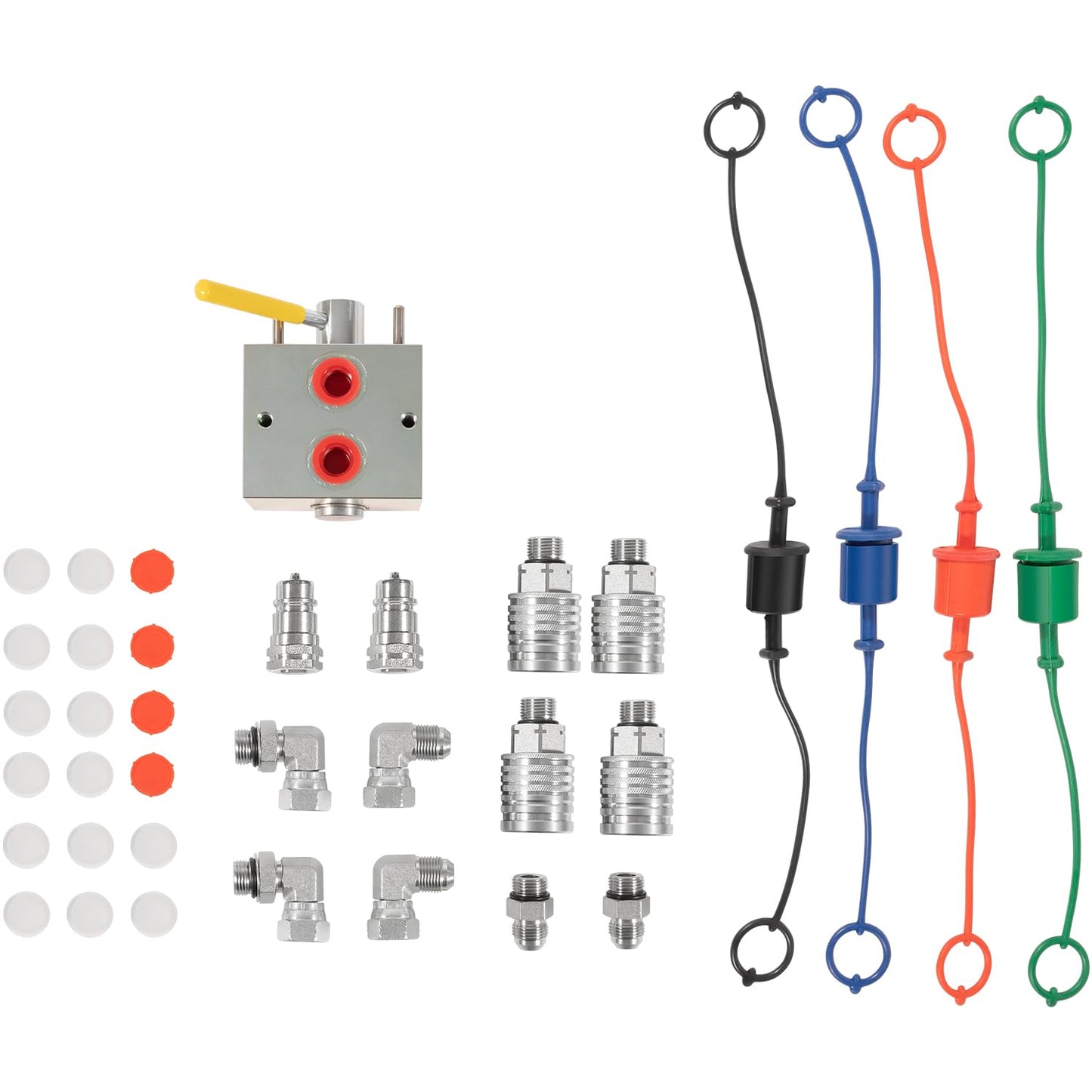 Manual Hydraulic Multiplier, SCV Splitter/Diverter Valve with Couplers and Ag Fittings - 20 GPM Flow, 3000 PSI Max Pressure，Expand Your Hydraulic Control with Ease