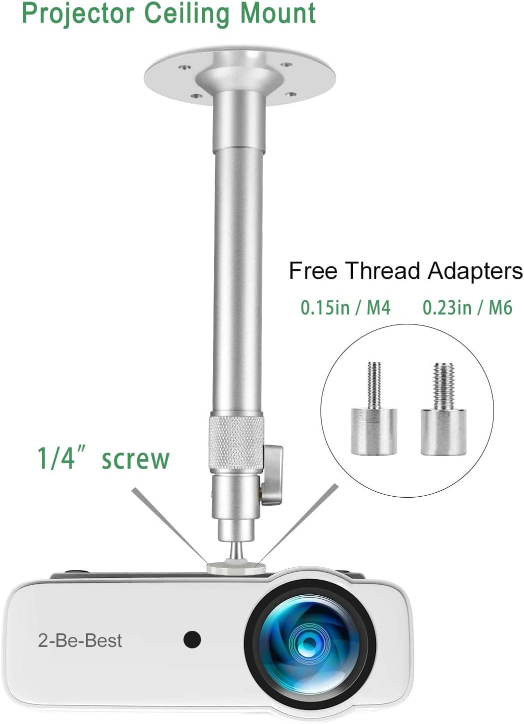 2-Be-Best Mount,14-24in 37-62cm 360 Upgraded Projector / Projector Ceiling Mount Extendable Ceiling Projectors Mounts