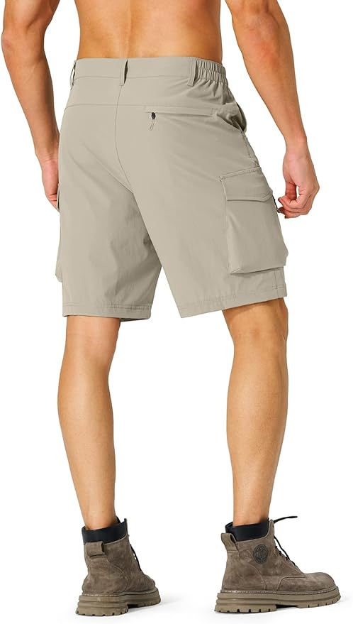 Men's Hiking Cargo Shorts Quick Dry Lightweight Travel Shorts with Multi Pockets for Fishing Camping Golf