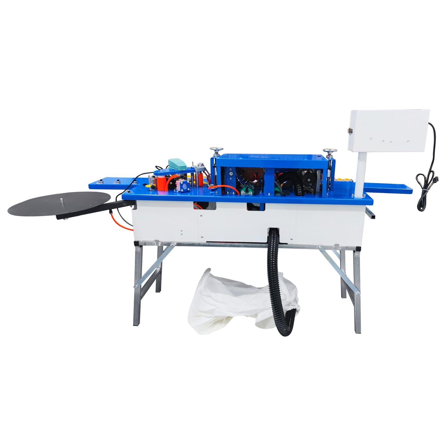 WYDDDARY Automatic Edge Bander Banding Machine Woodworking Curve Straight Edge Bander Pneumatic Head Double-sided Gluing Trimming Machine Automatic Plate Feeding With Top Control Panel 110V