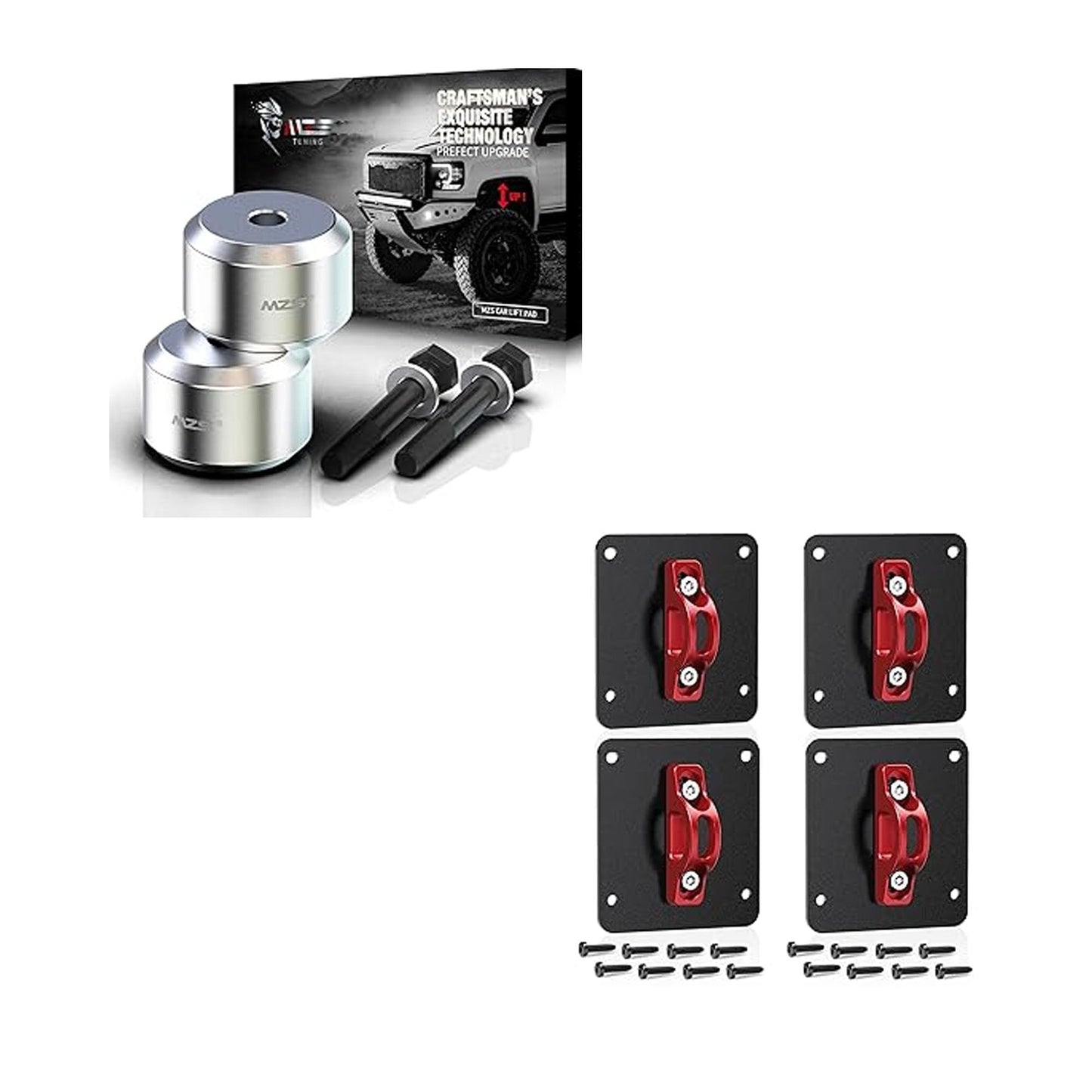 MZS 3" Leveling Kit + Truck Tie Downs Anchors Compatible with 2015+ F250 F350 Super Duty, Pack of 6