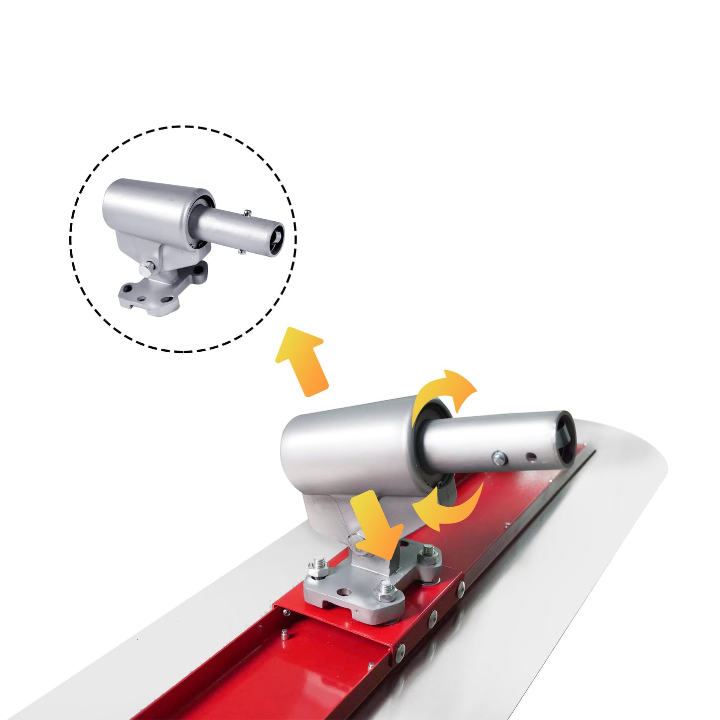 Bull Float Concrete Bull Float Tool Kit 48"x12" Fresno Round End Stainless Steel Board Kit Tool Cement Trowel Tools Float Bracket Concrete Finishing Tools With 48" Aluminum Alloy Handle x4 VOYAR
