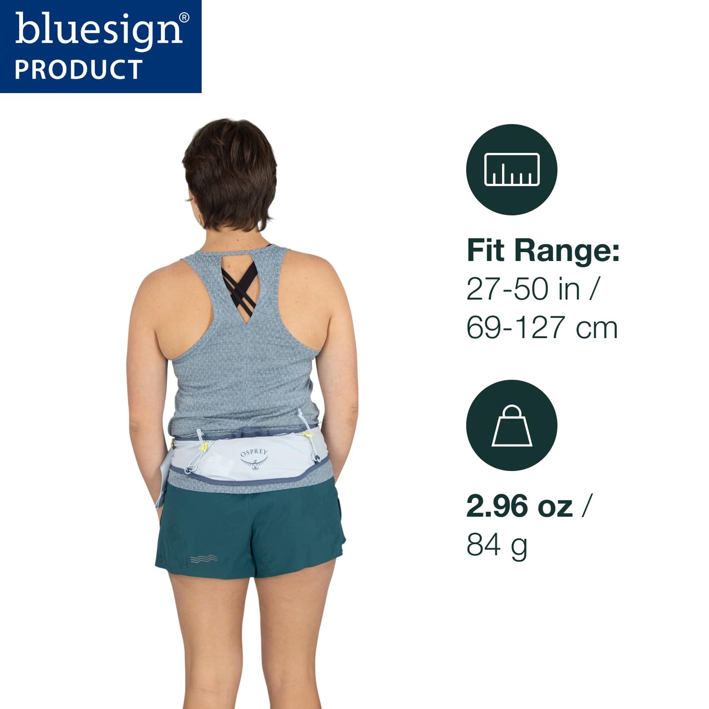 Osprey Duro Dyna LT Belt for Running - Slim Running Belt for Men & Women - Reflective Jogging Pouch for Phone, Dawn Blue