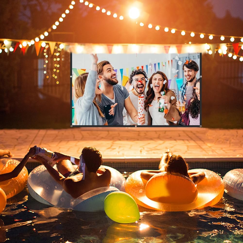 Zornaveli 4K 60"|72"|84"|100"|120"|150" (100 INCH) Projector Screen, HD Home Movie Projection Screen, Anti-Crease