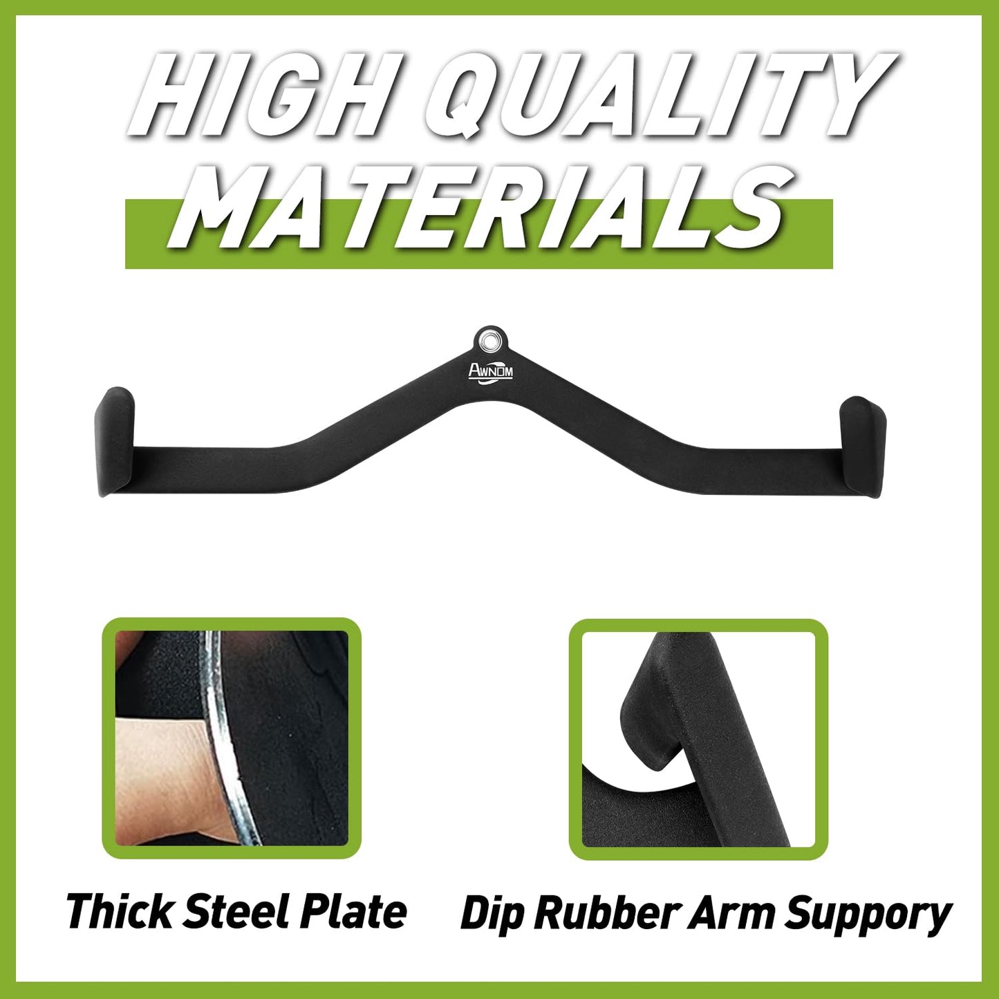 AWNOM LAT Pulldown Attachments for Cable Machines, Cable Machine Attachments for Home Gym T Bar V Bar LAT Pulldown Machines Attachments, Back Tricep Bar Strength Training Handle Grip