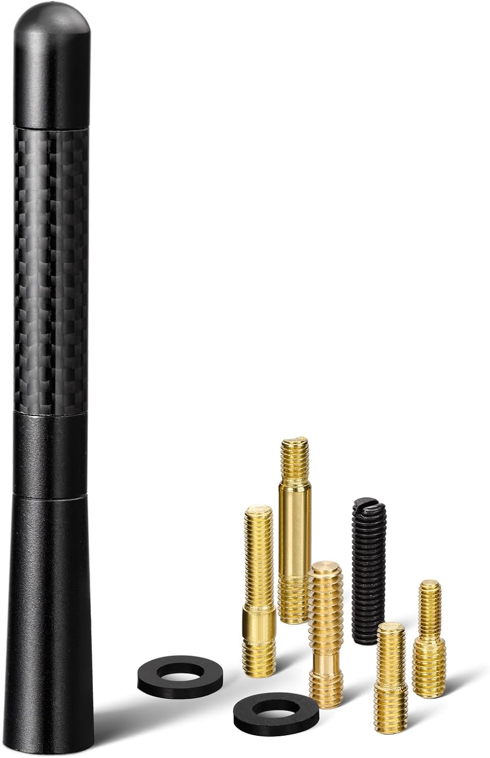 BINGFU Carbon Fiber Vehicle Antenna - Short Replacement for Cars & Trucks