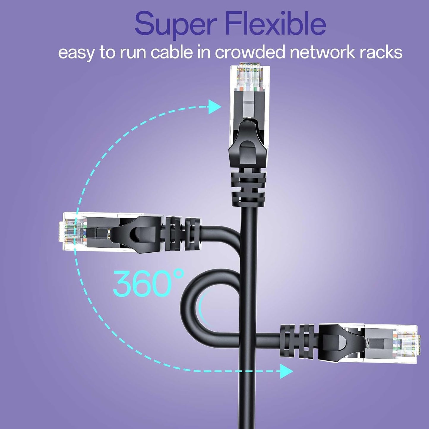 10Gsupxsel 6 5FT 10Pack, Cat6 10Gbps, Cat6 6 Cat Ethernet Cable Ethernet Patch Cable High-Speed UTP Network Cable Pure