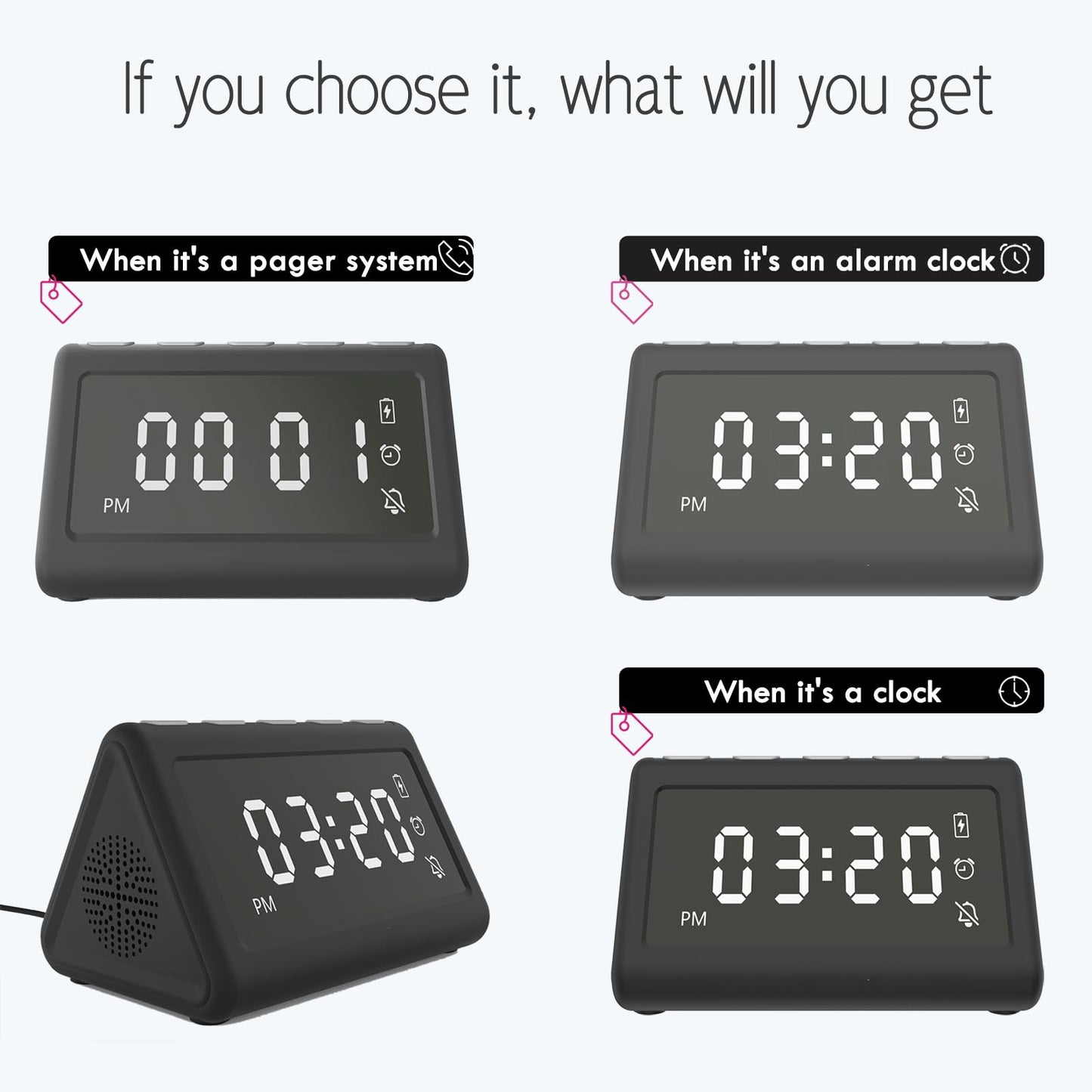 CallToU Wireless Calling System Caregiver Pager Call Button System with 10 Waterproof Call Buttons and 1 Number Receiver for Clinic Nurses Station Restaurant Nursing Home