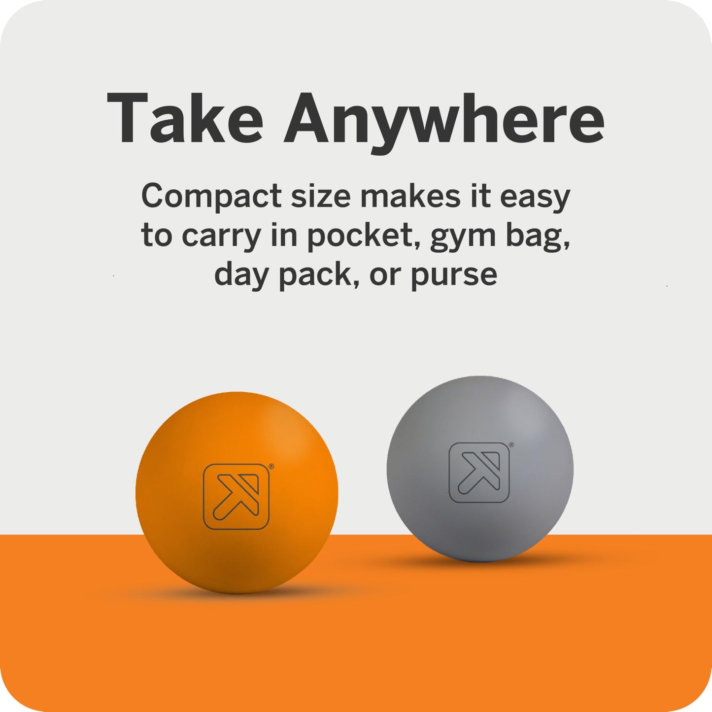 TRIGGERPOINT Foundation Massage Therapy Balls – Medium-Density Ball Massager for Back & Foot Pain Relief, Trigger Point Myofascial Tool for Yoga, Exercise & Physical Therapy, Grey/Orange, 4 Pack