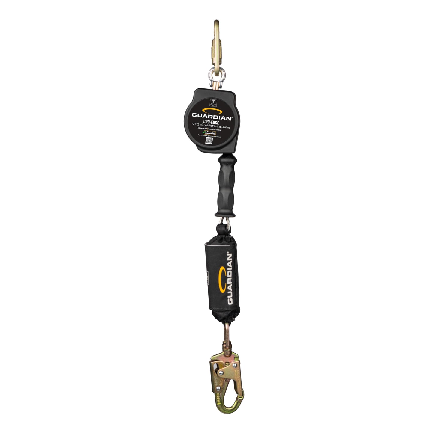 Guardian 4200007 CR3-Edge SRL – Class 2 Self-Retracting Lifeline with Swivel Top & Carabiner | 10 ft Cable | OSHA and ANSI Compliant