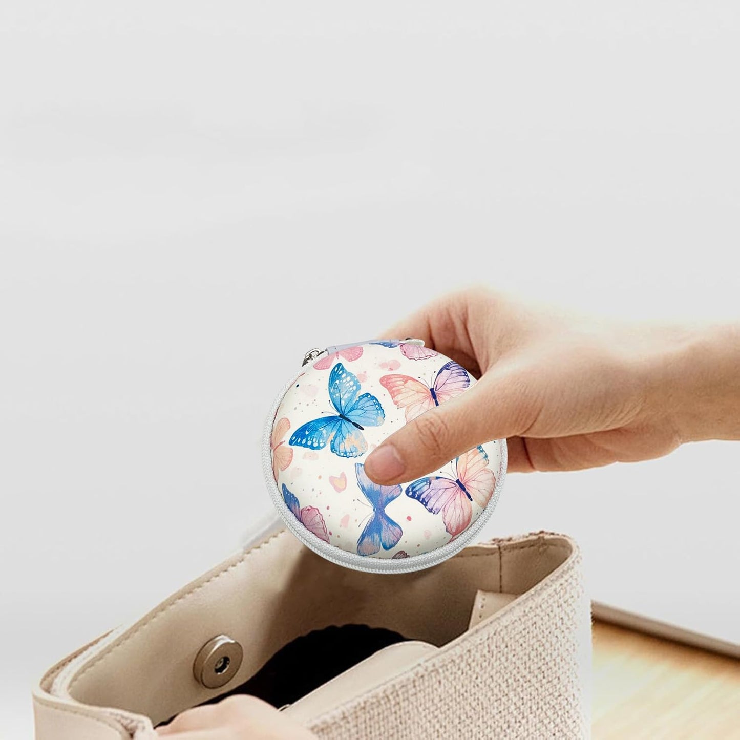 KOUJAON 4/3/FE Earbud Case Headphone Organizer Ear Bud Case Portable EVA Carrying Box Storage Bag with Carabiner