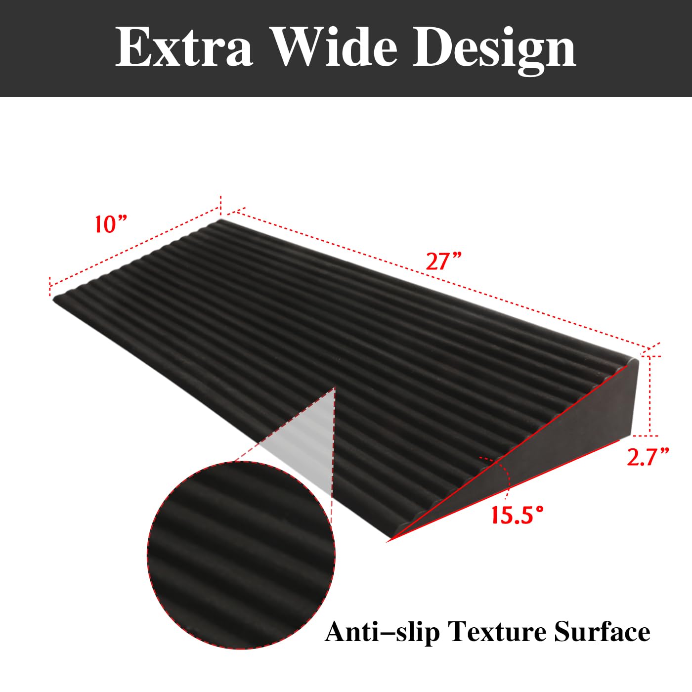 UKIA Large Slant Board Squat Wedge - Heel Elevated Squat Platform for Weightlifting & Mobility Improvement