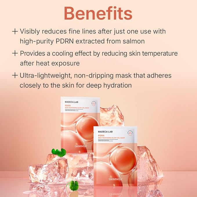 CENTELLIAN 24 Madeca Lab PDRN Glow Gel Mask ??Salmon PDRN, Deep Hydration & Firming, Instant Radiance with Cooling Hydrogel Sheet