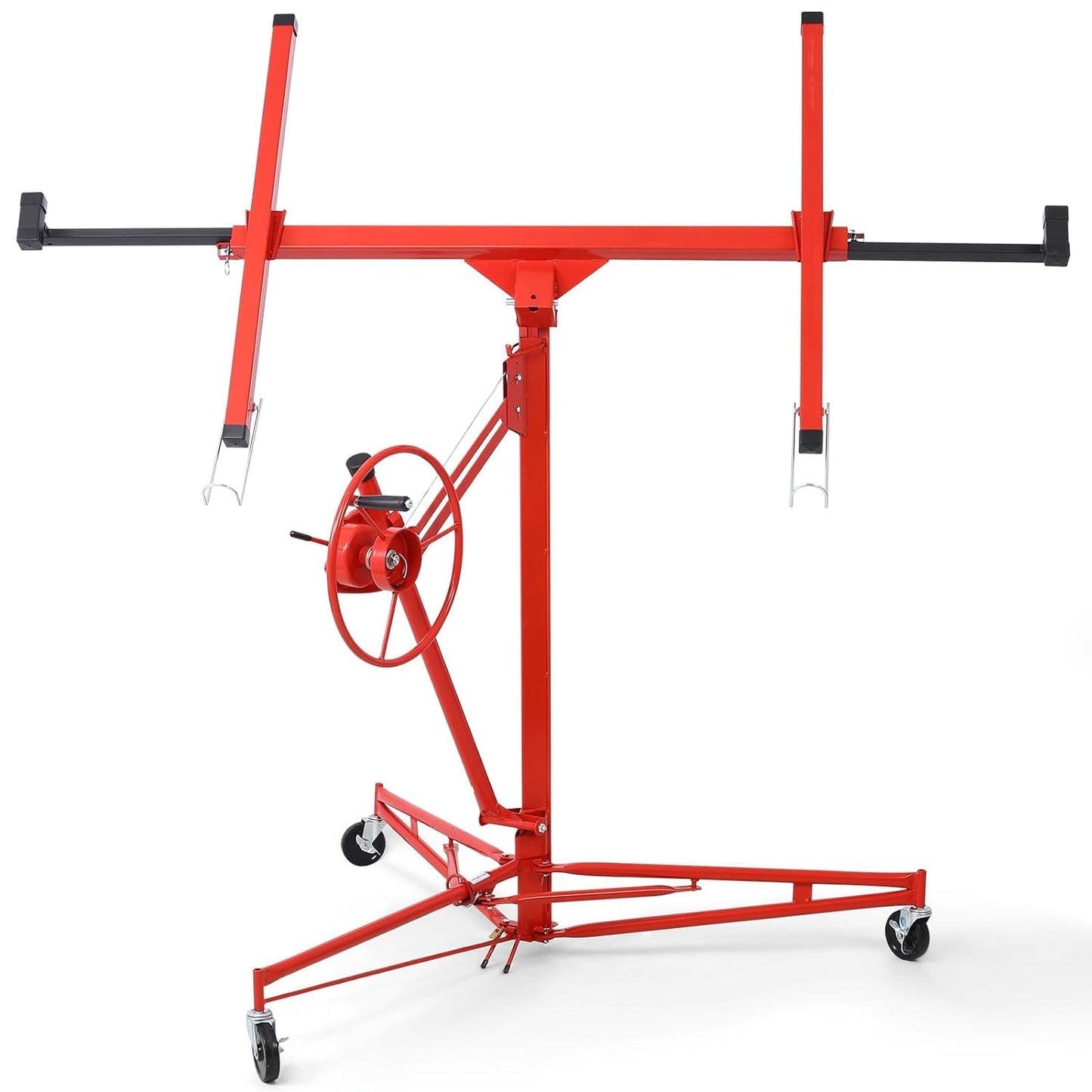 Rovibek 11FT Drywall Lift, Drywall Jack Lift for Ceiling, 360° Adjustable Drywall Panel Hoist, 150LBS Heavy Duty Drywall Lifter, Foldable Sheetrock Lift, Drywall Lift for Home Improvement (Red)