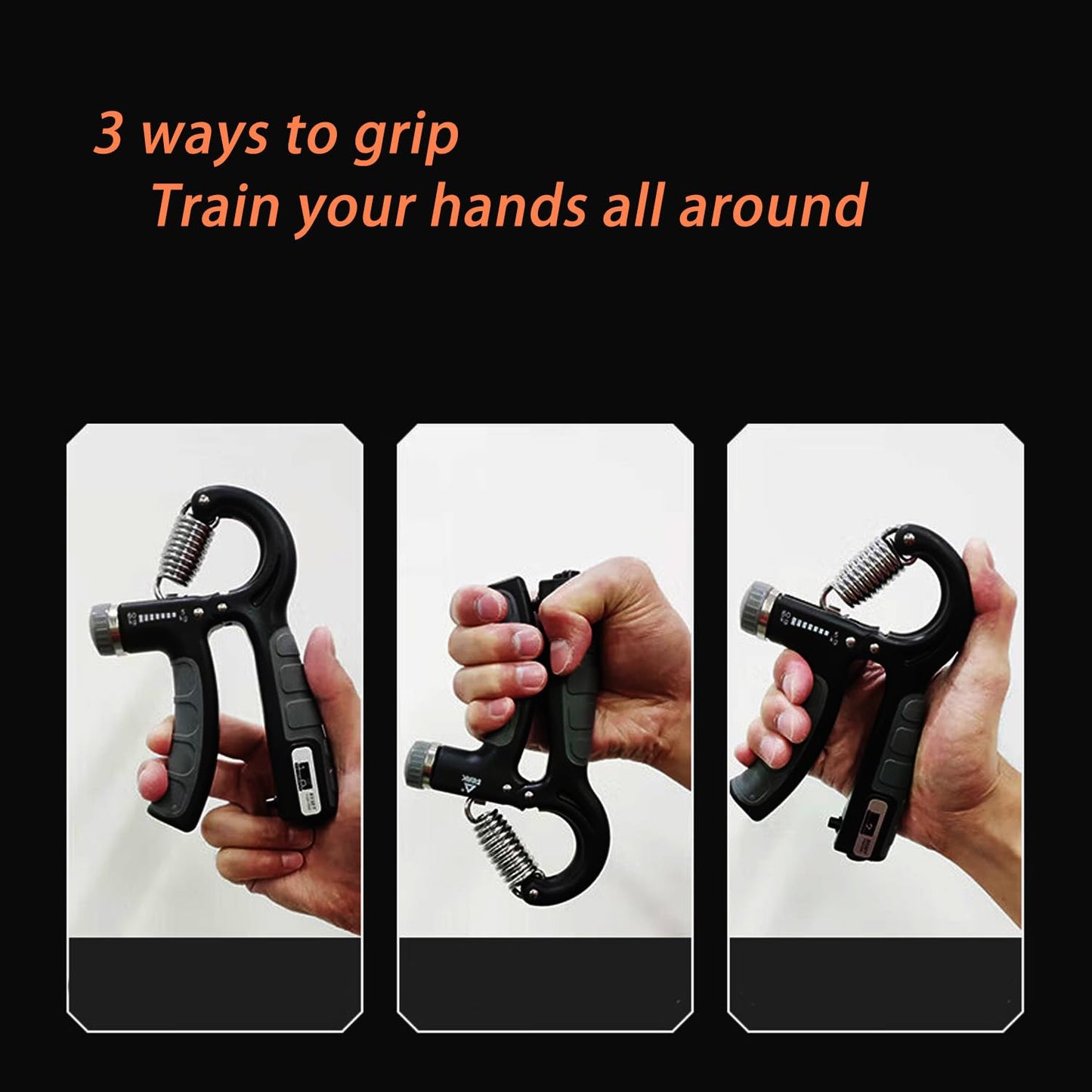 Strengthener Hand Grip Trainer Number Counter Forearm Finger Wrist Gripper Exerciser 5-60kg Adjustable Stretcher Squeezer Workout