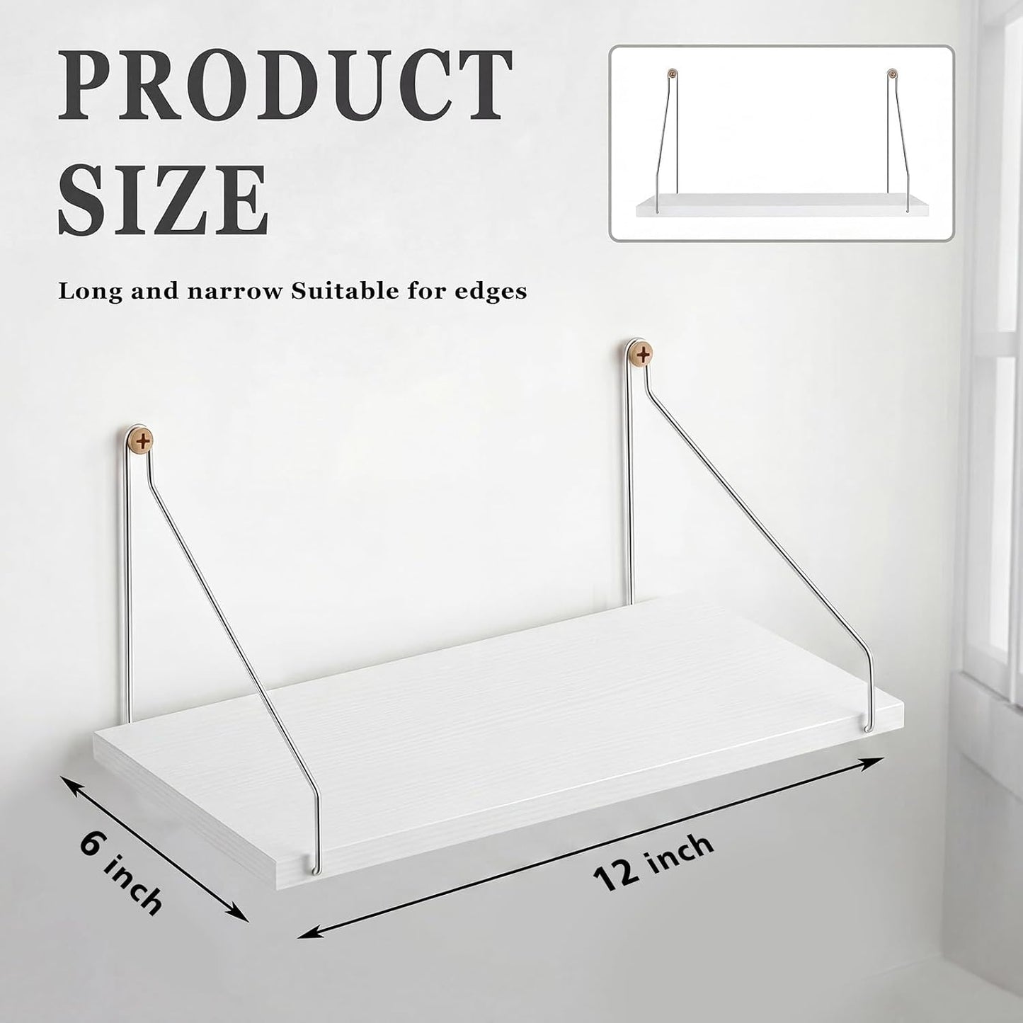 1 12 6 Inch Seamless CroBlissful Pcs Projector Shelf for Wall x Modem Router Shelf with Nail Router Wall Mount Modem