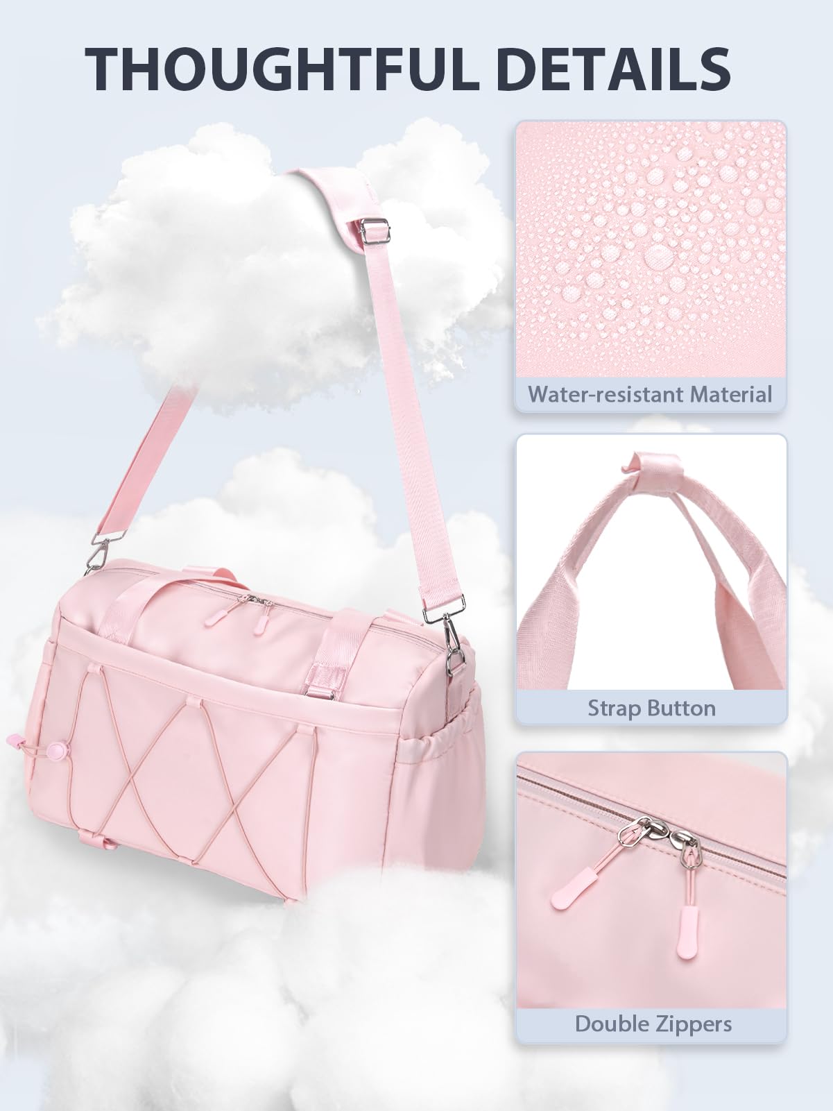 Small Gym Bag for Women with Yoga Mat Holder and Wet Compartment, Mini Gym Duffle Bag Yoga Bag with Water Bottle Pocket for Workout Travel, Pink