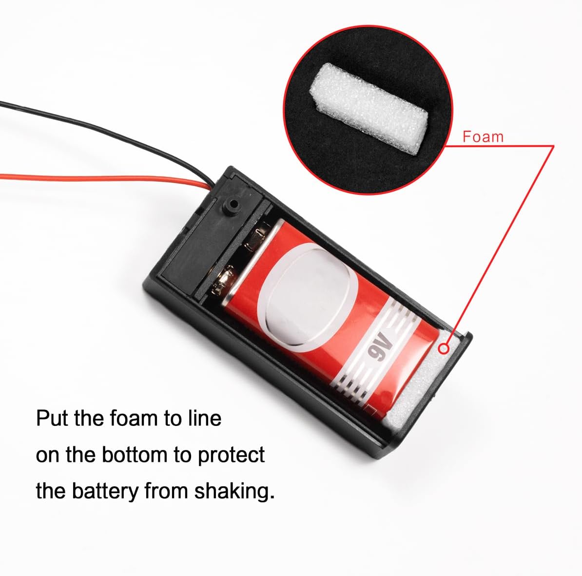 LampVPath (Pack 2 9v 9 9v of Battery Holder, Volt Battery Holder with Switch, Battery Case with Switch