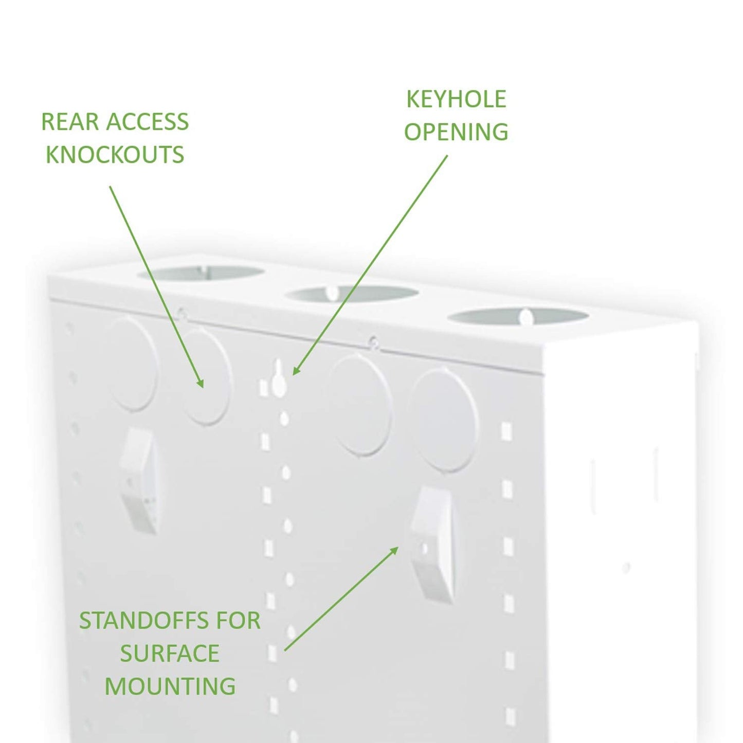 On-Q 28" Structured Media Enclosure with Hinged Cover Lock, 20 Gauge CRS, Flush or Surface Mount