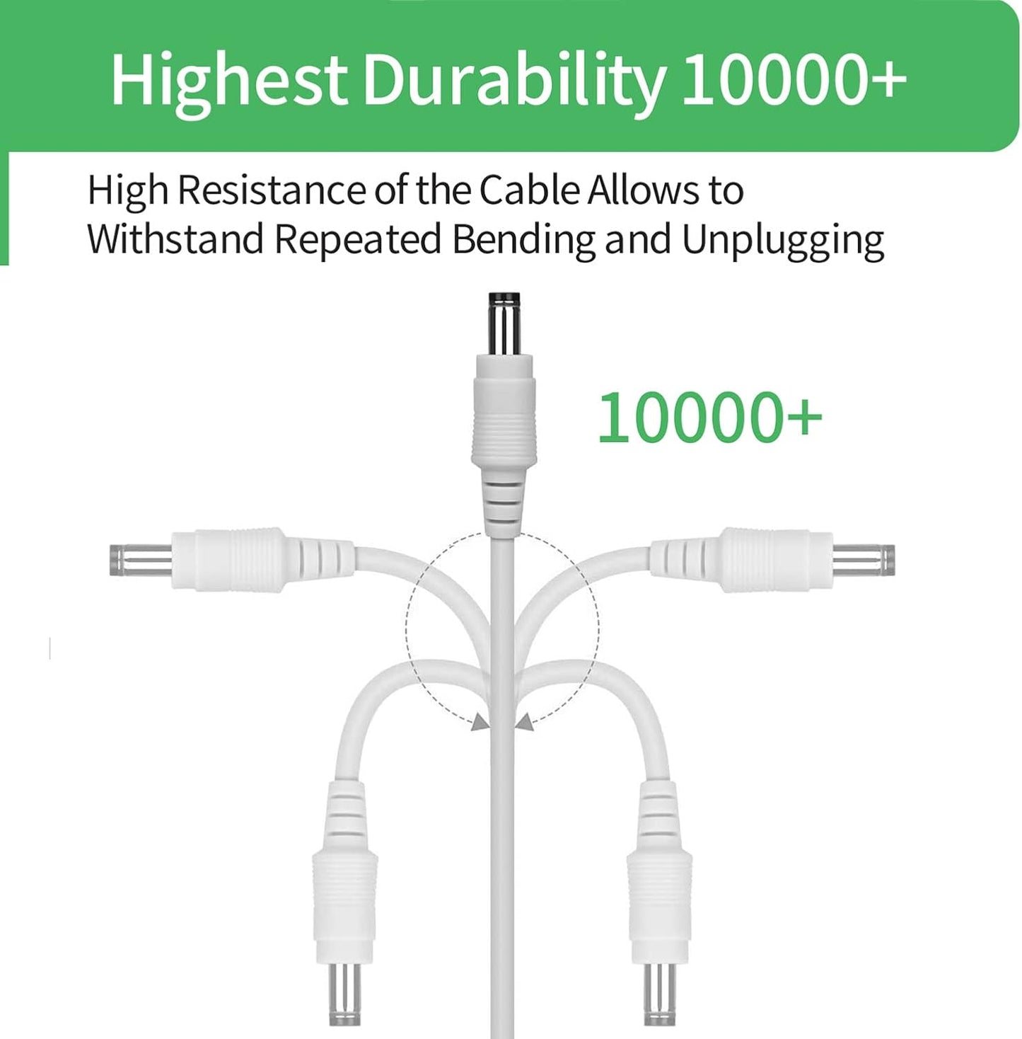Security-01 33FT 10M 5.5mm 2.1mm, 12V/24VPower (Pack 2) DC Power Extension Cable x Extension Cord for CCTV Security