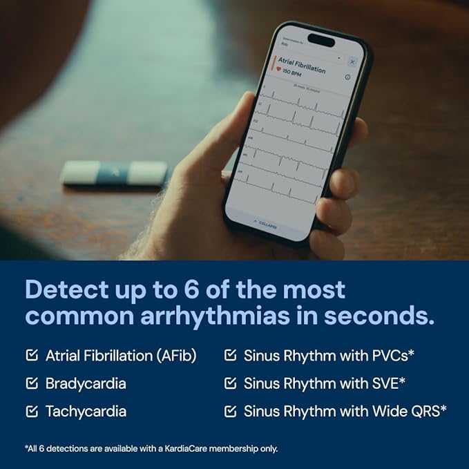 KardiaMobile 6-Lead Personal EKG Monitor ??Six Views of The Heart ??Detects AFib and Irregular Arrhythmias ??Instant Results in 30 Seconds ??Works with Most Smartphones